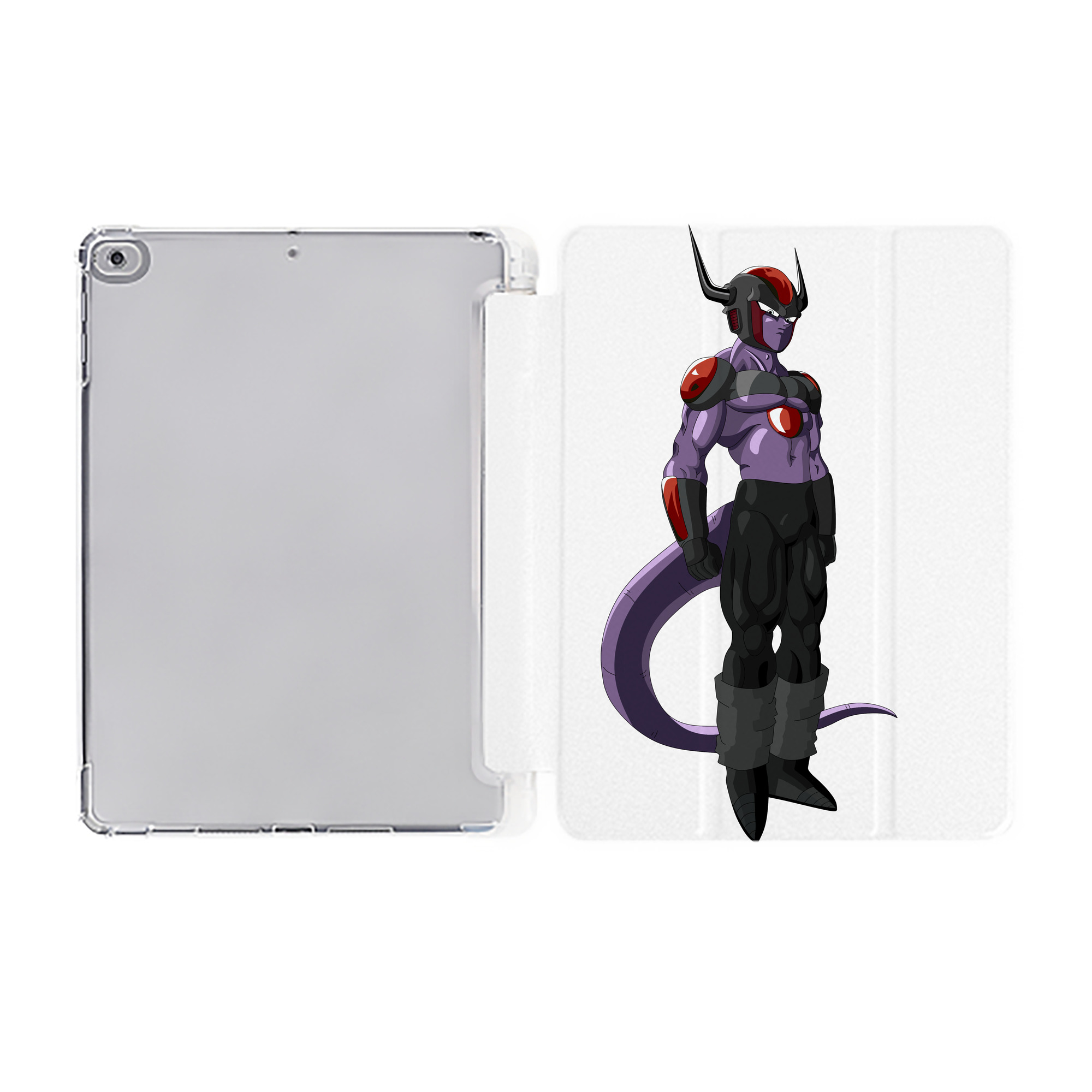 （画像用） ドラゴンボール フリーザ DRAGON BALL Frieza IPad ケース ペン収納付き 三つ折りスタンド PUレザー×シリコン 対応機種9.5/10.5/10.9インチ
